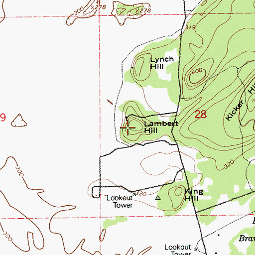 Topographic Map of Lambert Hill, WA