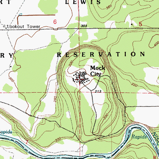 Topographic Map of Mock City, WA