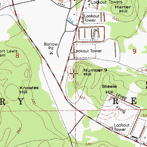 Topographic Map of Number 9 Hill, WA