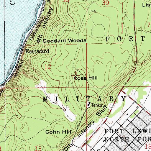 Topographic Map of Ross Hill, WA