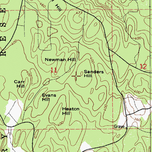 Topographic Map of Sanders Hill, WA