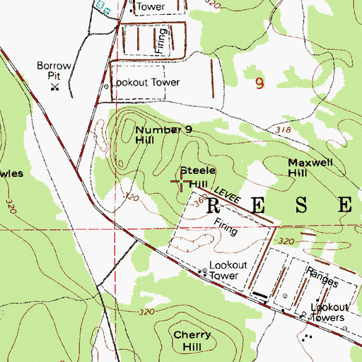 Topographic Map of Steele Hill, WA