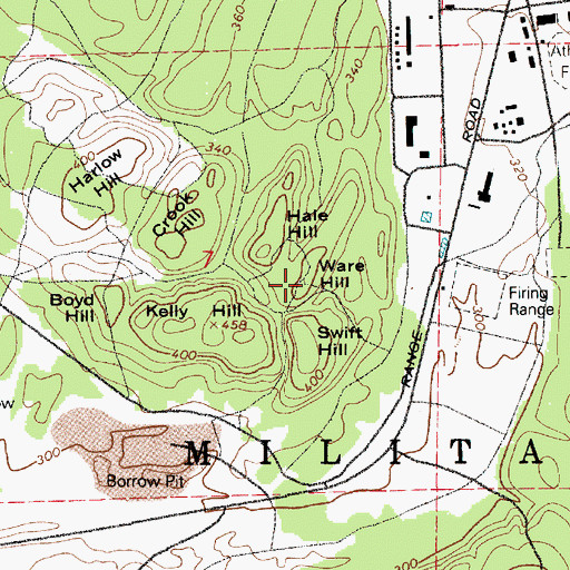 Topographic Map of Ware Hill, WA