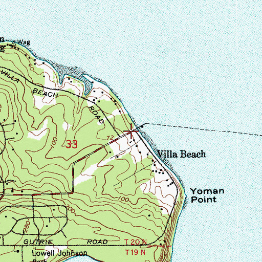 Topographic Map of Yoman Dock, WA