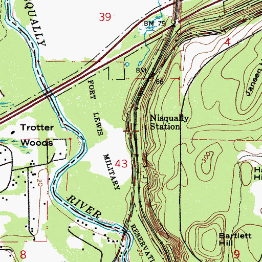 Topographic Map of Nisqually Station, WA
