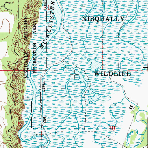 Topographic Map of Billy Frank Jr Nisqually National Wildlife Refuge, WA