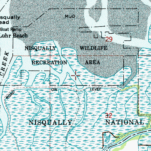 Topographic Map of Nisqually State Wildlife Recreation Area, WA