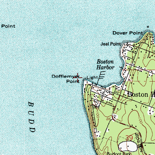 Topographic Map of Dofflemyer Point Lighthouse, WA
