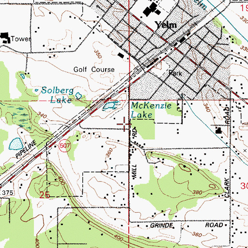 Topographic Map of Yelm Intermediate School, WA