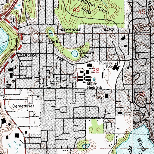 Topographic Map of Olympia High School, WA