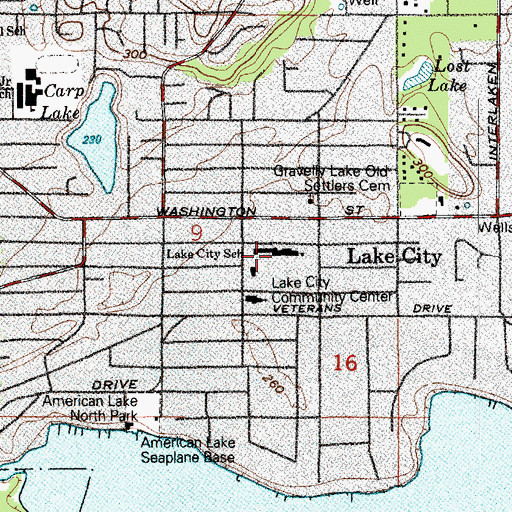 Topographic Map of Lake City Elementary School, WA