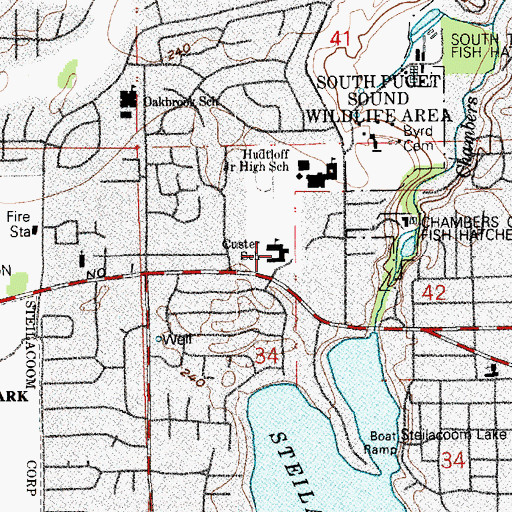 Topographic Map of Custer Elementary School, WA