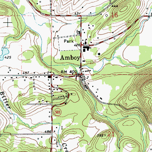 Topographic Map of Amboy, WA