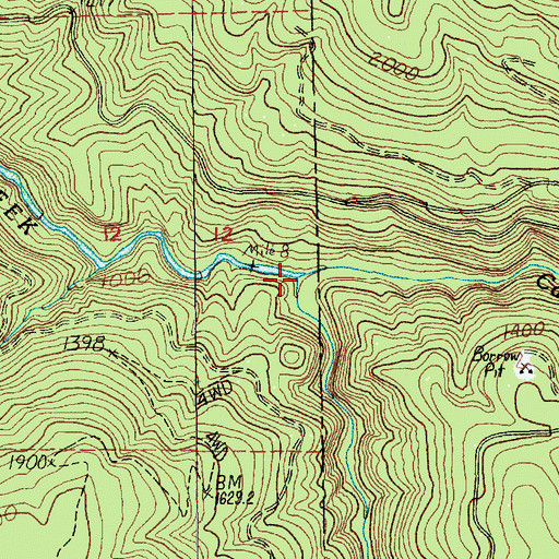Topographic Map of Big Rock Creek, WA