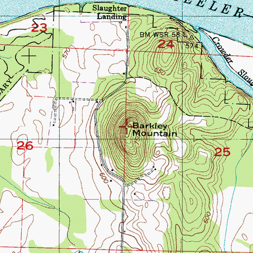 Topographic Map of Barkley Mountain, AL