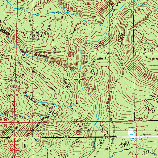 Topographic Map of Cedar Creek, WA