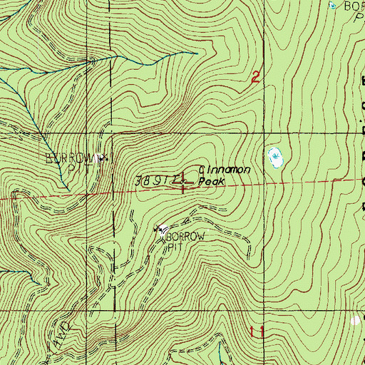 Topographic Map of Cinnamon Peak, WA