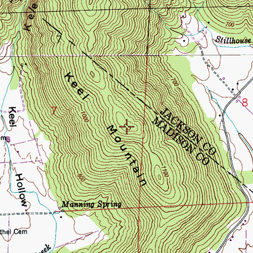 Topographic Map of Keel Mountain, AL