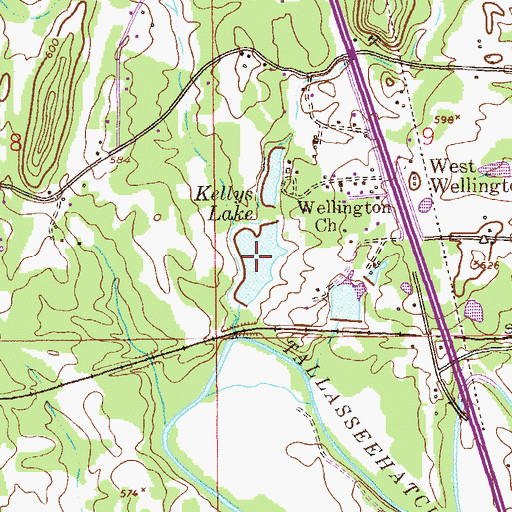 Topographic Map of Kellys Lake, AL