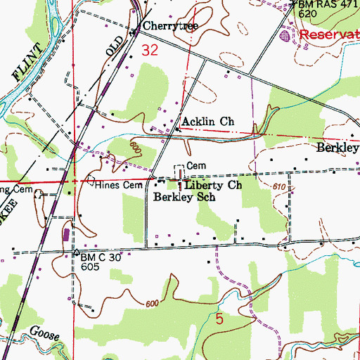 Topographic Map of Liberty Primitive Baptist Church, AL