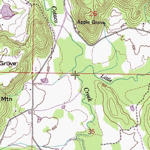 Topographic Map of Little Cotaco Creek, AL