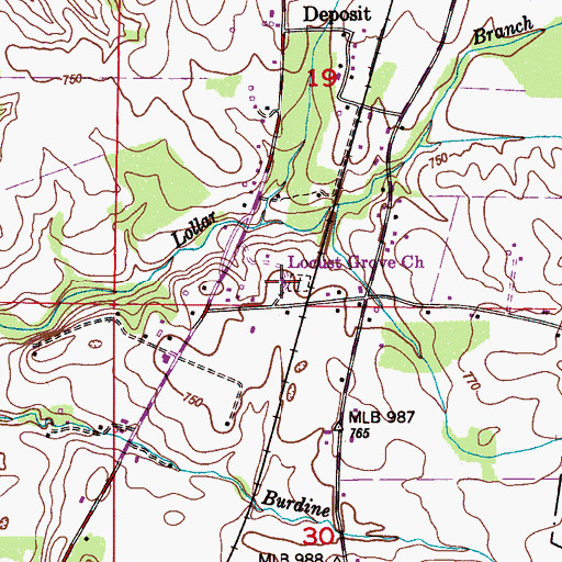 Topographic Map of Locust Grove Baptist Church, AL