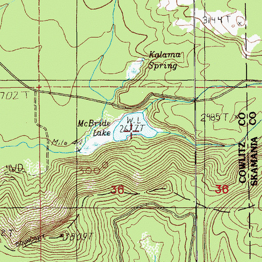Topographic Map of McBride Lake, WA