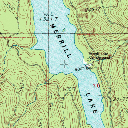 Topographic Map of Merrill Lake, WA