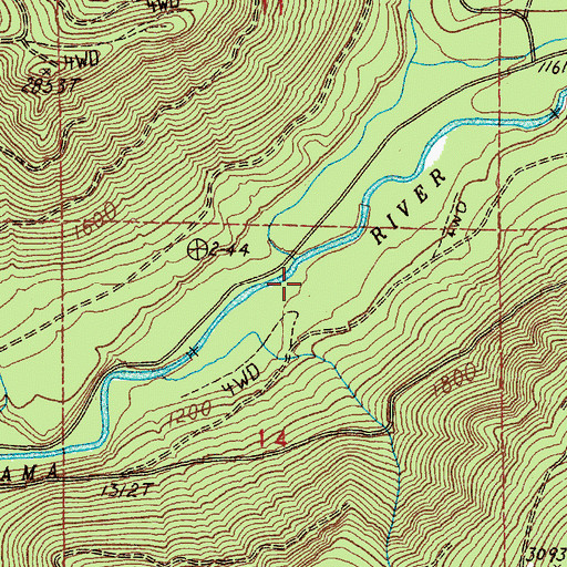 Topographic Map of North Fork Kalama River, WA