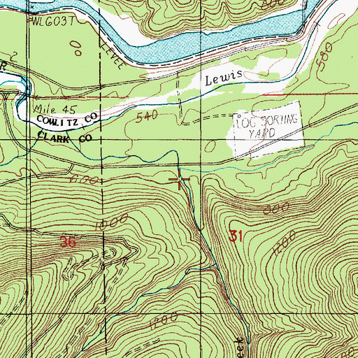 Topographic Map of Rain Creek, WA