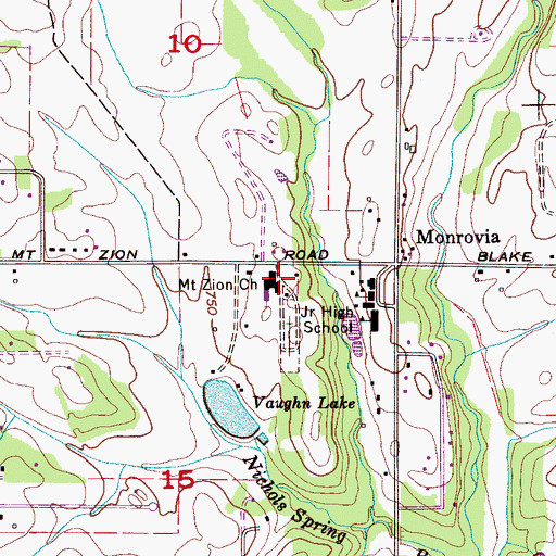 Topographic Map of Mount Zion Baptist Church, AL