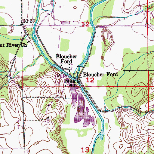 Topographic Map of Mountain Fork, AL