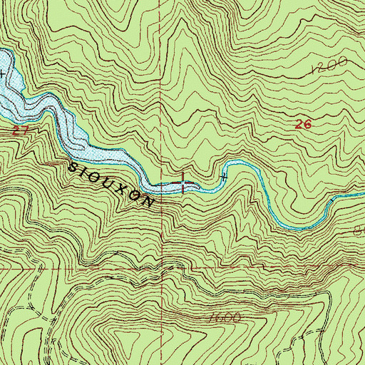 Topographic Map of Siouxon Creek, WA