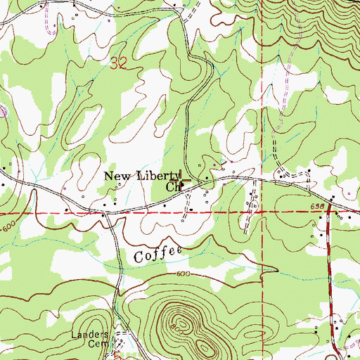 Topographic Map of New Liberty Baptist Church, AL
