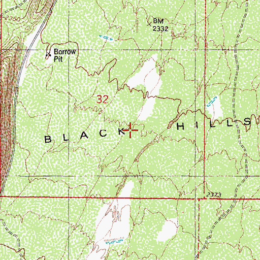 Topographic Map of Black Hills, AZ