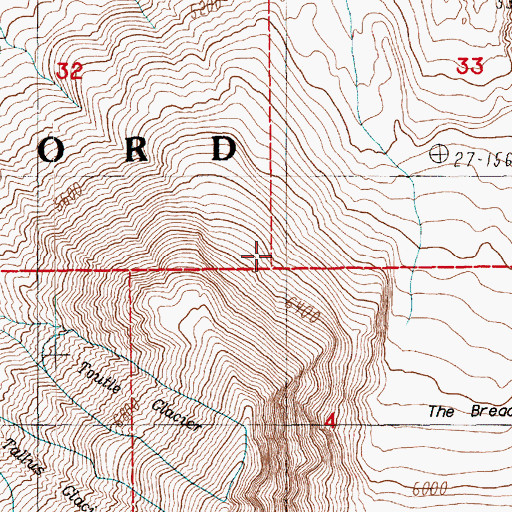 Topographic Map of Wishbone Glacier (historical), WA