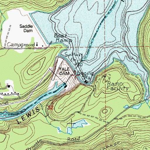 Topographic Map of Yale Dam, WA