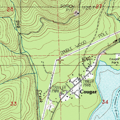 Topographic Map of Cougar Camp, WA