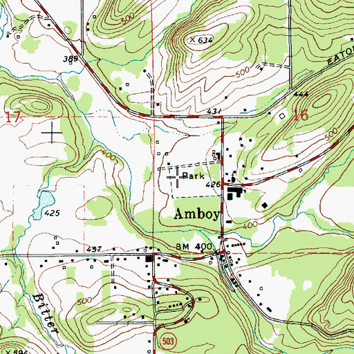Topographic Map of Amboy Park, WA