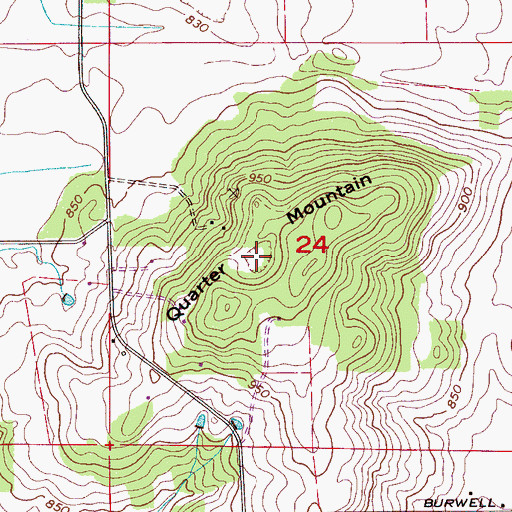 Topographic Map of Quarter Mountain, AL