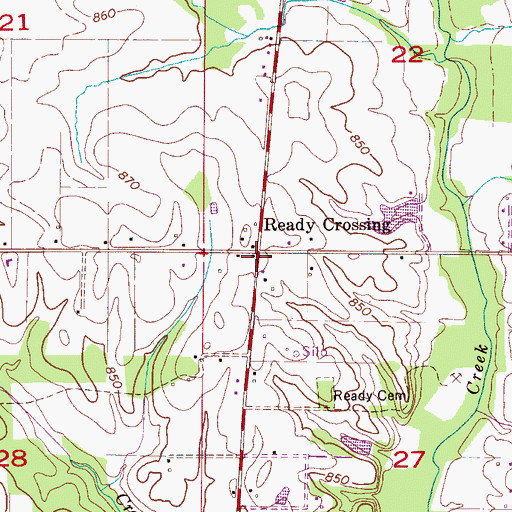 Topographic Map of Ready Crossing, AL