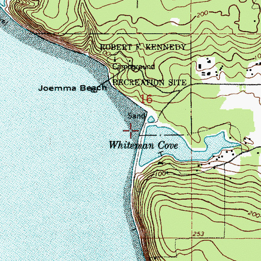Topographic Map of Whiteman Cove Dam, WA