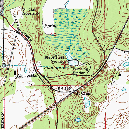 Topographic Map of McAllister Spring Lake Dam, WA