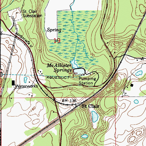 Topographic Map of McAllister Spring Lake, WA