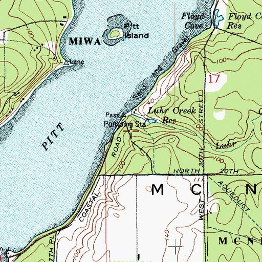 Topographic Map of Luhr Creek Dam, WA