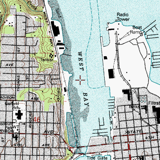 Topographic Map of West Bay, WA