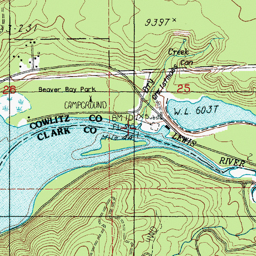 Topographic Map of Christmas Canyon, WA
