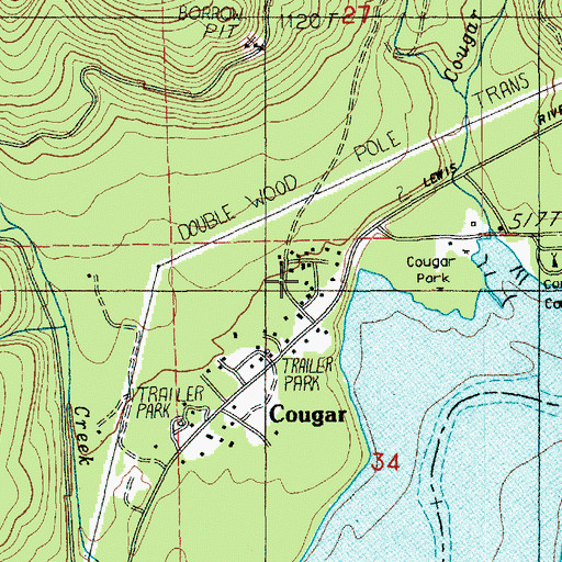 Topographic Map of Cougar Heliport, WA