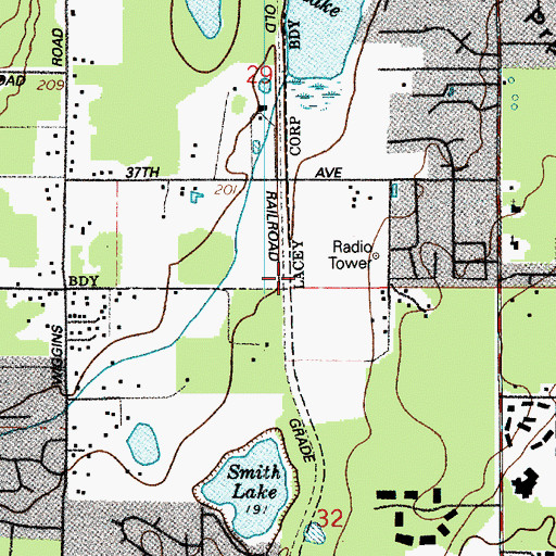 Topographic Map of KLDY-AM (Lacey), WA