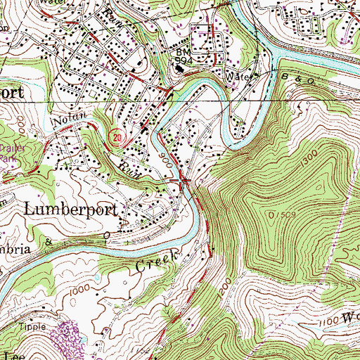 Topographic Map of Jones Creek, WV